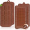 Walfos Break-Apart Lot de 4 moules à chocolat en silicone antiadhésif de qualité alimentaire et barres énergétiques