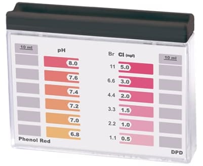Wassertester Rapid Methode, Chlor pH, Doppelmesskammer, Anzeige von 12 verschieden Messwerten