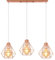TOKIUS Plafonnier Industriel Vintage Luminaire E27 Rétro Lustre Suspension Design Métal Cage Ø160mm éclairage plafond Pour Salon Cuisine Chambre (Or rose-barre de 50cm)