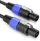deleyCON 10m PA Lautsprecherkabel - Studio Qualität - aus reinem OFC Kupfer - Kabel für PA Lautsprecher 2-Polig 2x 2,5mm² (AWG13) 8,3mm - Metallverriegelung