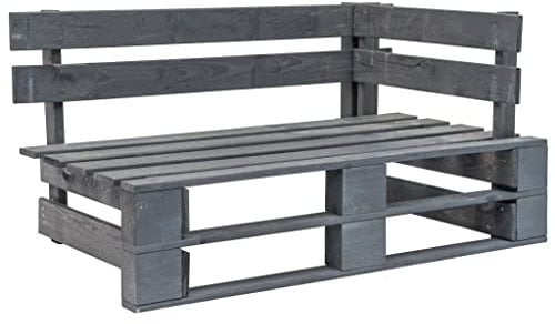 KTHLBRH Garten-Paletten-Eckbank Verandabänke, Terrassenbank,Geeignet für Verandadekoration, Außenbereich, Garten, Terrasse, Veranda, Pool, Balkon,Holz Grau