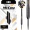 McCoy Darts D6072 Thrust | Premium 90% Wolframstahl Spitze Dartpfeile Set | Schwarz 25g