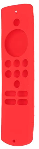 Qiilu Fernbedienungsabdeckung aus Silikon, Weich, rutschfest, Stoßfest, Schutzhülle mit Umhängeband für Fire TV Stick Lite (Rot)