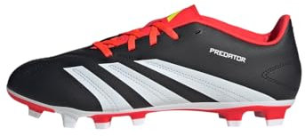 adidas Unisex Predator Club Flexible Ground Football Boots, Core Black / Cloud White / Solar Red, 39 1/3 EU