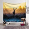 MEKPAM Elch Spazieren Wald Wandteppich Wandbehang Wandkunst Große Hirsche Wandteppich Stoff Dekorative Decke Strandtuch Wandteppich 200x150cm