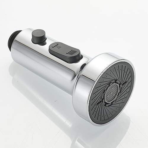SkyPanda Küchenarmaturen Ersatz Geschirr Duschkopf, G 1/2“ mit Universal Abnehmbares Ersatzteil Düse 3 Funktion Küchenarmatur Waschbecken Dusche(Shower Chrom Silber)