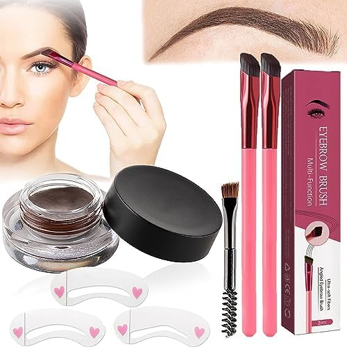 Donubiiu Anjoize 4d-Laminiertes Augenbrauen-Home-Grooming-Kit, Anjoize Augenbrauenstift, Augenbrauenbürste Mit Farbe, 4d Laminiertes Augenbrauen, Multi Function Eyebrow Brush (Dark Brown)