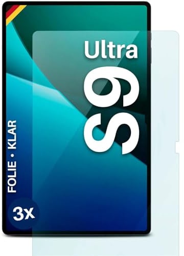 moex FlexProtect Schutzfolie kompatibel mit Samsung Galaxy Tab S9 Ultra Displayschutz nur 0.2 mm dünn, Folie für das Display, HD Ultra klar und extra Kratzfest - 3 Stück