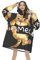 Hi Meow tragbare Decke mit Katzenmotiv, übergroß, flauschig, Hoodie für Erwachsene, Sweatshirt, Pullover, Decke, Kapuzenpullover, mehrfarbig, mehrfarbig, 320g flannel