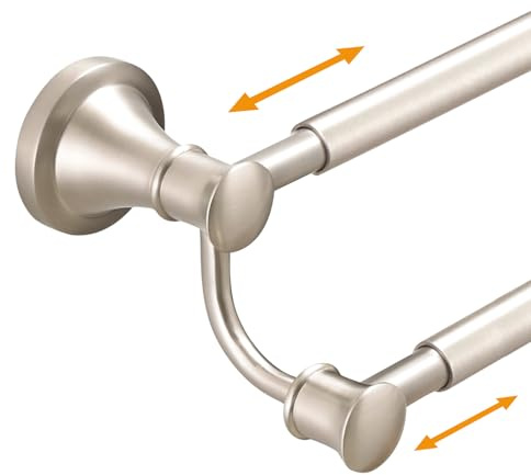 Hoimpro Double Towel Bar Towel Rack for Bathroom Wall Mount Brushed Nickel