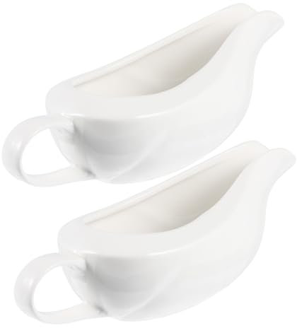 PRETYZOOM 2st Saft Eimer Sauciere Soßenbehälter Soßenschüssel Feine Soßenschale Aus Porzellan Milch-servierboot Mini Soßenboot Soßenkrug Milchkännchen Keramik Weiß Kaffee