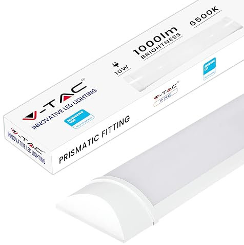 V-TAC Plafoniera LED Lineare da Soffitto 30 CM - 10W - Chip Samsung - Lampada Rettangolare 1200 Lumen - IP20 per Parete, Garage, Negozio - Tubo LED - Luce 6500K Bianca Fredda