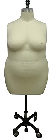 Schaufensterpuppe, Weiblich, Verstellbarer Schaufensterpuppen-Torso In Übergröße, Große, Langlebige Schneiderpuppe Für Schneiderei/Theke/Geschäft/Einkaufszentrum Mit Rollen, Leicht Zu Bewegen