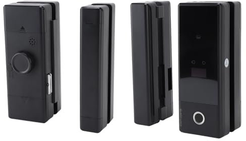 Haofy Glass Door Smart Lock Fingerprint Password Card Swiping WiFi Electronic Entry Lock with Key, Type C Interface, Applicable Door Type for Frameless Glass Doors
