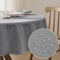 Softalker Tischdecke rund 140 Grau Abwaschbar Wasserabweisend Abwischbar Leinen Struktur Fleckschutz Tischtuch Table Cloth Deko für Draußen Party Geburtstag Silvester Weihnachten Garten Outdoor Herbst