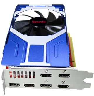 Xynsviu Radeon RX580 Carte graphique 8 Go, avec 6 cartes graphiques pour moniteurs HDMI, GPU GDDR5 128 bits DirectX 12 PCI Express X16 3.0, DisplayPort cartes vidéo à profil bas (AMD RX580 8G 6HDMI)