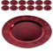 Gruppo Maruccia - Sottopiatto Natalizio in Plastica Riutilizzabile Color Rosso - Per Feste, ricorrenze, Natale - Set da 12