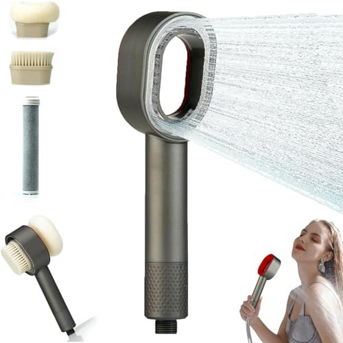 mzvoo Filtered Shower Head, Pommeau De Douche À Économie d'eau 3 en 1 avec Filtre, Pomme De Douche Haute Pression avec Filtre, Shower Head Filter Hard Water, Spa Pomme De Douche