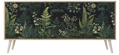 SPACEREBELS Kommode mit 3 Türen - Sideboard - Komodenschrank - Flurkommode- Schrank - Highboard - Kleiderschrank Möbel - Wohnzimmer Schlafzimmer Esszimmer Flur