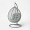 HOMESCAPES Egg Chair Cushion, Thick & Plush Hanging Basket Swing Chair Cushion 100% Cotton Cover for Canopy Swings, Hammock, Garden Patio Indoor Outdoor, Breathable, Round 80 x 120cm - Grey