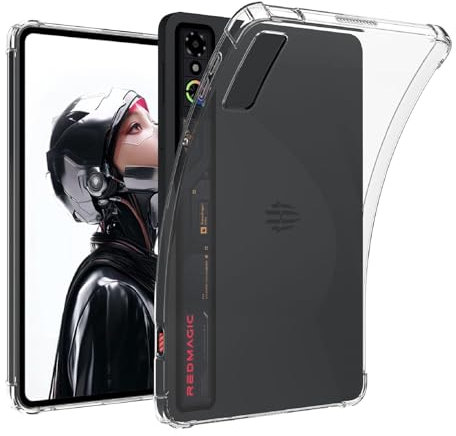 GIOPUEY Funda para RedMagic Astra Gaming Tablet, Carcasa Trasera de TPU Suave, Cubierta Delgada, Protección con Airbag, Case - Transparente