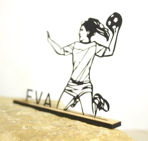 Generisch Personalisierte Stand-Silhouette „Handballerin“ – Individuelles Geschenk & sportliche Dekoration
