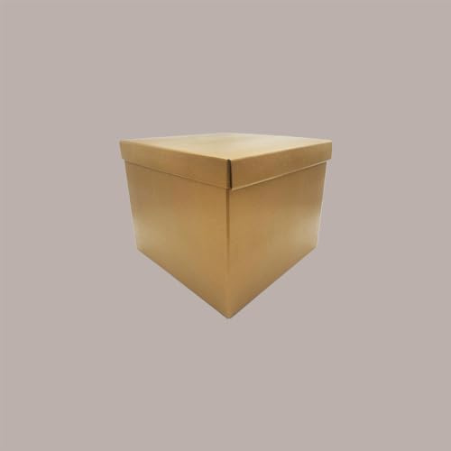 Aufbewahrungsbox mit Deckel aus Papier, Gold, 300 x 300 x 240 mm, 2 Stück Lucgel