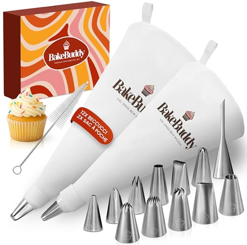 BakeBuddy Manga Pastelera Profesional Set 17, Algodón Reutilizable