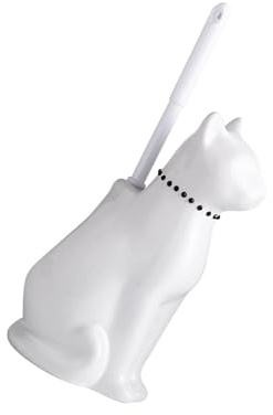 Freestanding Toilet Brush and Holder Bathroom Toilets Cleaning Brushes Ceramic Cats Base Bowl Cleaner Bowl Cleaner