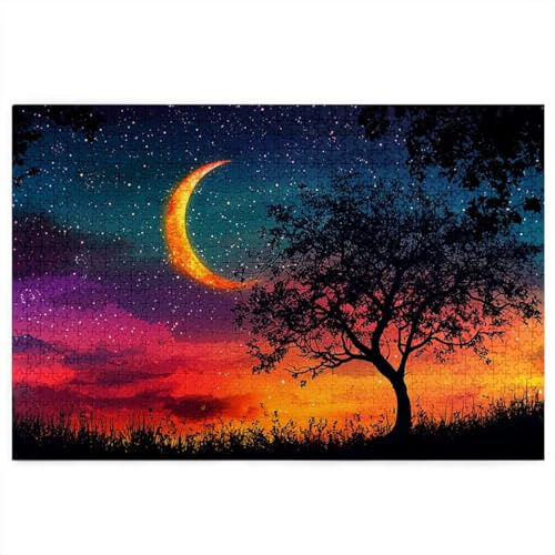 Starry Night Jigsaw Puzzles for Adults 1500, 1500 piece Jigsaw Puzzles for Adults, Challenging Wooden Jigsaws Puzzle for The Whole for Women, Puzzle for Home Decor, Gifts for Women, Theme: Tree A-6
