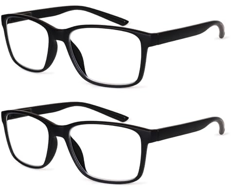 COJWIS Lesebrille Herren 2er Pack mit Blaulichtfilter Brille Lesehilfe Federscharniere Computerbrille Blaulicht Herren Lesebrille