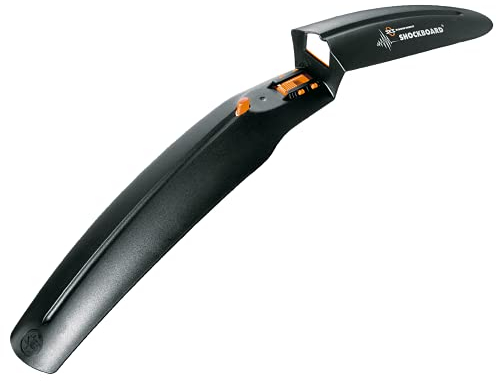 SKS SHOCKBOARD Vorderrad Schutzblech für jedes Mountainbike (Fahrradzubehör aus schlagfestem Hochleistungskunststoff, leicht und stabil, mit praktischer Quick-Release-Befestigung), schwarz, one Size