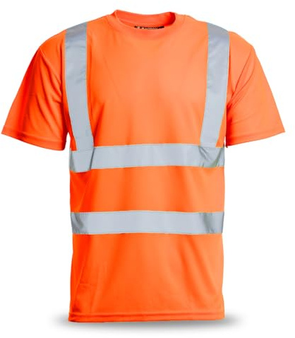 Blackrock Hi-Vis T-Shirt, EN20471 Class 2 Certified | Rail Industry Orange High Visibility Work Top, for Men Women Unisex, Work Utility & Safety PPE Workwear, Size Large