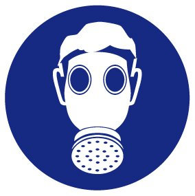 Gebotsschild aus Kunststoff - Atemschutz benutzen - Ø 10 cm