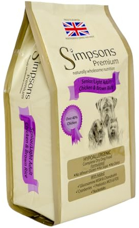 Simpsons Complete Senior/light Chicken and Brown Rice Dog Food 12kg