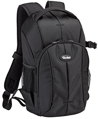 Rollei Outdoor Fotorucksack 10 L - Rucksack mit praktischen Fächern inkl. Regenschutz schwarz