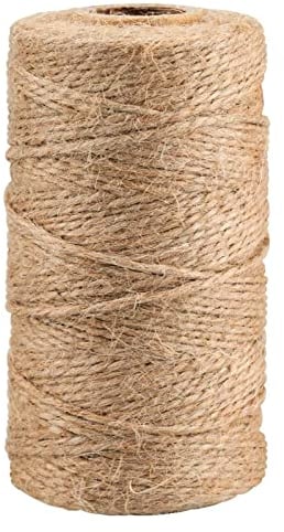 jijAcraft 100M Jute Twine String: Natural Thin Jute String Rope 2Ply Craft Garden Twine for DIY Arts Crafts/Floristry/Bundling/Gardening