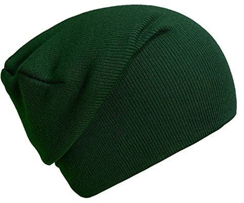 DonDon Mütze Herren Mütze Damen Wintermütze Slouch Beanie - Tannengrün