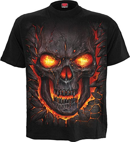 Spiral Skull Lava Männer T-Shirt schwarz Gothic, Horror, Rockwear, Totenköpfe