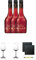 Chantrè Cuvee Rouge 3 x 0,7 Liter + 2 Bugatti Nosing Gläser mit Eichstrich 2cl und 4cl + 2 Schiefer Glasuntersetzer eckig ca. 9,5 cm Ø