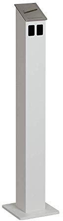 Hiska Standascher Alu, Weiss, Quadratisch, Freistehend, Rostfrei, Pulverbeschichtet