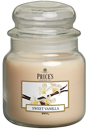 Price's - Vela en tarro mediano de vainilla dulce, deliciosa, fragancia de calidad - Aroma duradero - Hasta 90 horas de combustión - Ideal para todas las ocasiones