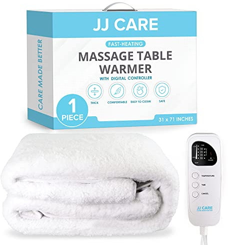 PREMIUM JJ CARE Massage Table Warmer 31x71, Digital 5 Heat Control Fleece Pad Heated Massage Table, 12 FT Cord Table Warmer, Massage Table Heating Pad w/Overheat Protection for Massage Bed & Spa