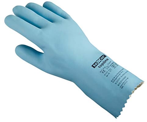 (12 Paar) teXXor Handschuhe Chemikalienschutzhandschuhe NATURLATEX 12 x hellblau 10