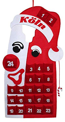 Köln Adventskalender Filz Advent Kalender 24 Beutel rot-weiß