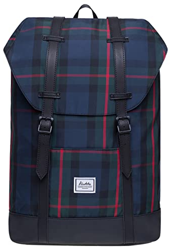 KAUKKO Damen Herren Rucksack Vintage Britischer Stil Reiserucksack für 12 zoll Notebook Lässiger Daypacks Schultaschen, 29 * 15 * 41CM, 17.8L (Schwarz JNL-EP6-12-03)