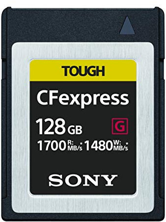 SonyMemory 128GB Tough CFexpress Card Type B Ultra Speed Memory Card (Read, 1700MB/s Write, 1480MB/s) - CEB-G128/J, CEB-G128/J SYM