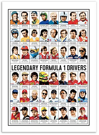 Wall Editions Art-Poster - Legendary Formula 1 Drivers - Olivier Bourdereau