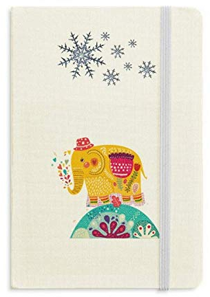 Red Hat Nation Elefant Pink Buntes Notizbuch Dickes Tagebuch Schneeflocken Winter