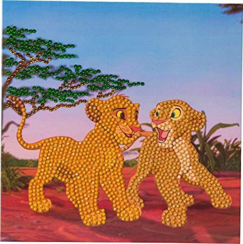 Craft Buddy Crystal Art CCK-DNY802 Simba and Nala, 18x18cm Crystal Art Card, Multi